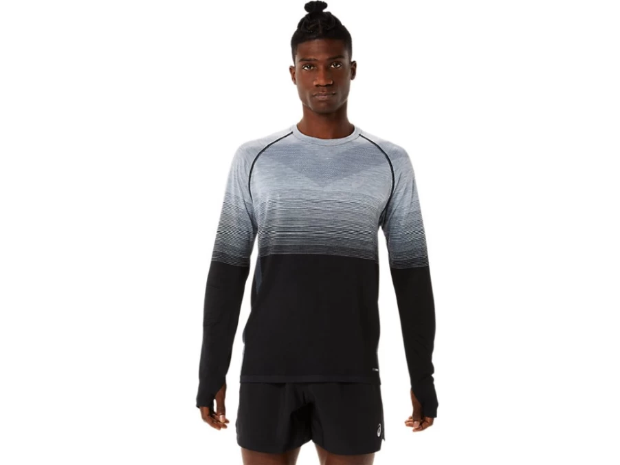 ASICS Men's Performance Black/Carrier Grey Seamless Long Sleeve Top