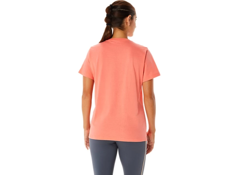 ASICS Women's Papaya Color Training Core Graphic Tee for Workouts & Fitness