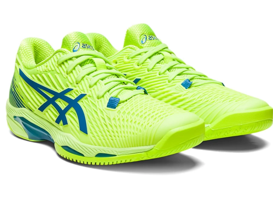 ASICS Women's Solution Speed FF 2 Tennis Shoes - Hazard Green/Reborn Blue - Hardcourt Court