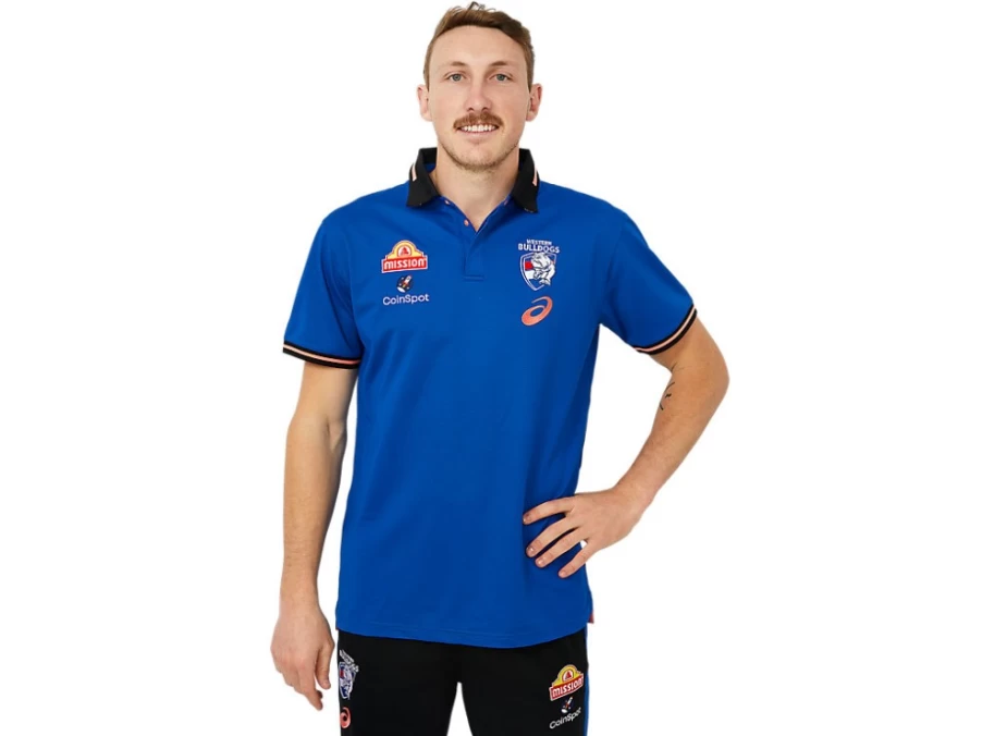 ASICS Men's Electric Blue Western Bulldogs Media Polo Shirt