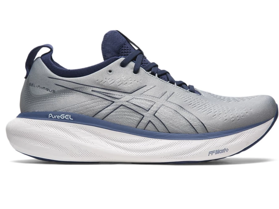 ASICS Men's Gel-Nimbus 25 (2E Wide) Running Shoes - Sheet Rock/Indigo Blue
