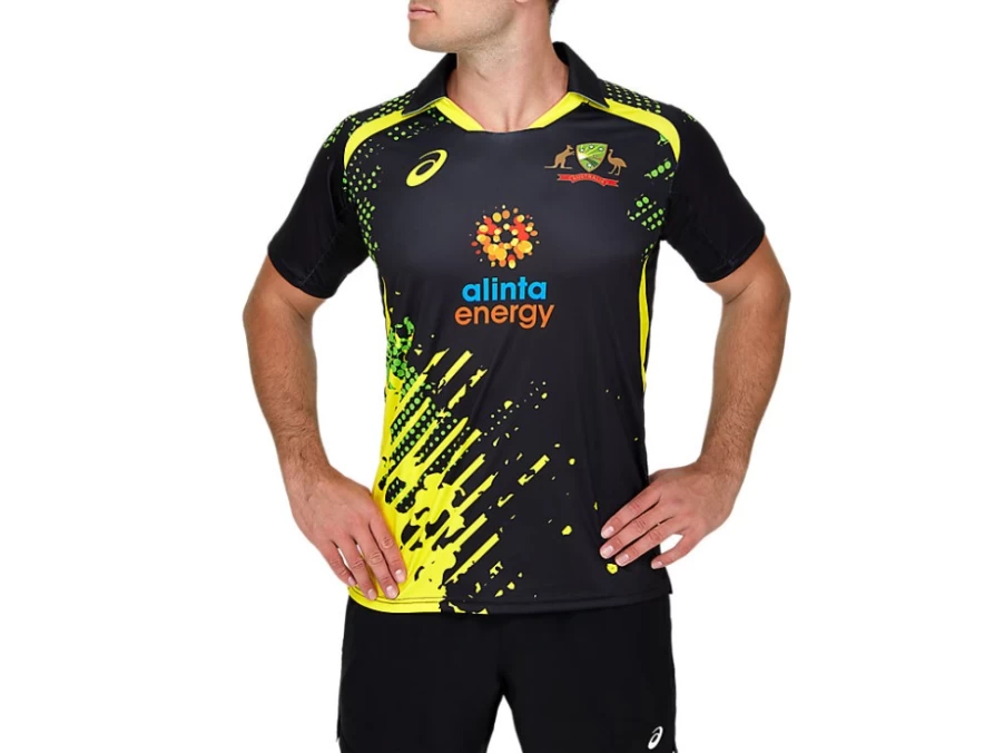 ASICS Men's Cricket Australia Replica T20 Shirt - Performance Black