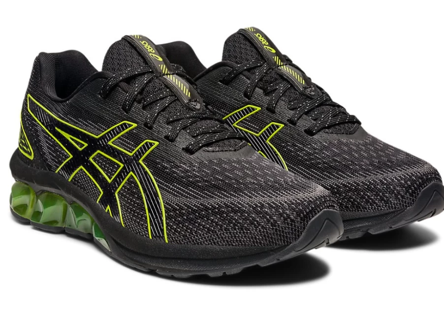 ASICS Kids Gel-Quantum 180 VII GS Running Shoes - Black/Neon Lime