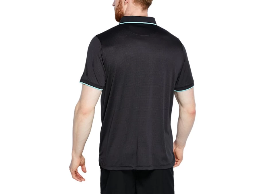 ASICS Men's Houndstooth Polo Shirt in Performance Black - Classic Athletic Style