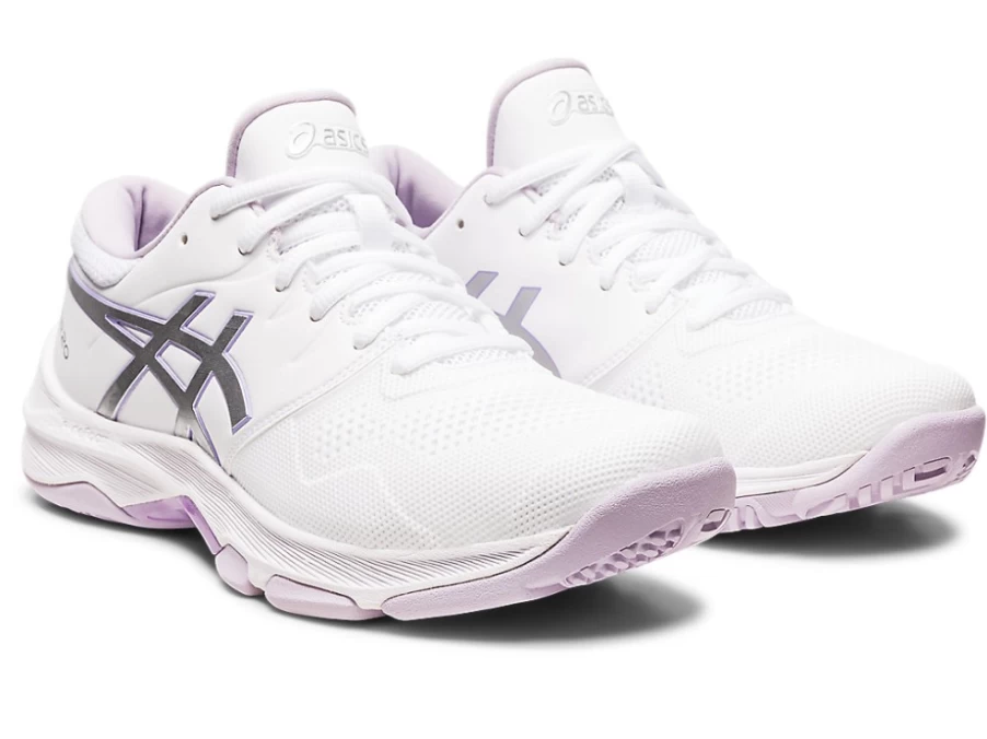 ASICS Women's Gel-Netburner 20 D Wide White/Pure Silver Running Shoes