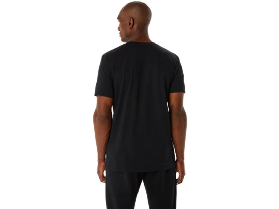 ASICS Men's Performance Black Graphic Tee - Stylish Casual T-Shirt for Everyday Wear