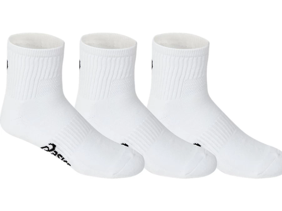 ASICS Men's Pace Quarter Socks 3-Pack - Brilliant White Athletic Running Socks