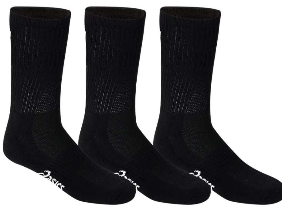 ASICS Men's Performance Black Pace Crew Socks 3-Pack – Athletic Running Socks