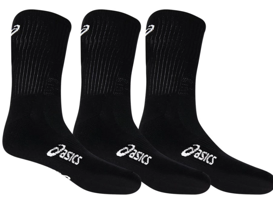 ASICS Men's Performance Black Pace Crew Socks 3-Pack – Athletic Running Socks