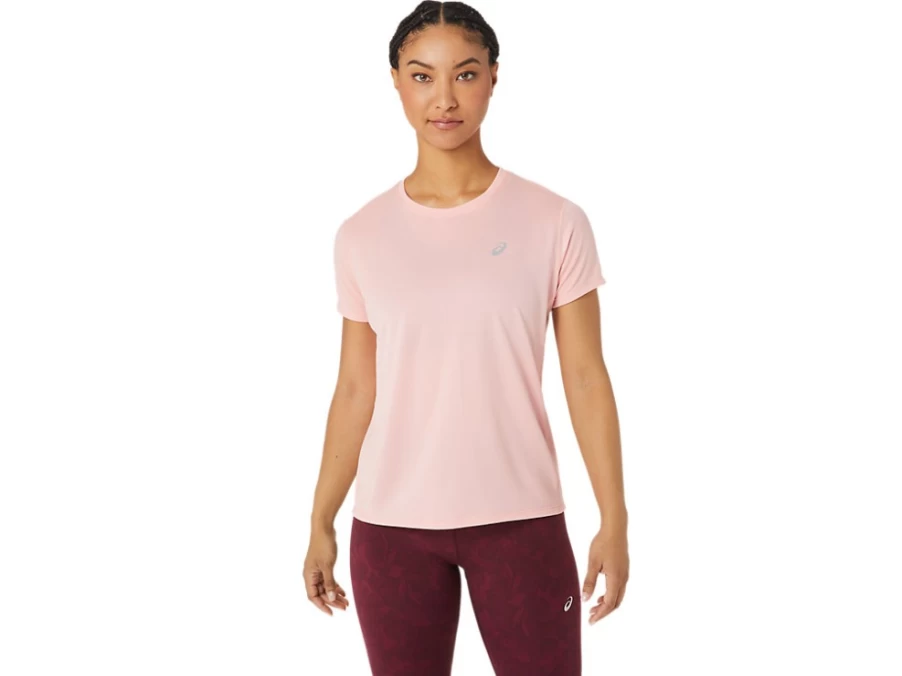 ASICS Women's Frosted Rose Silver Short Sleeve Top