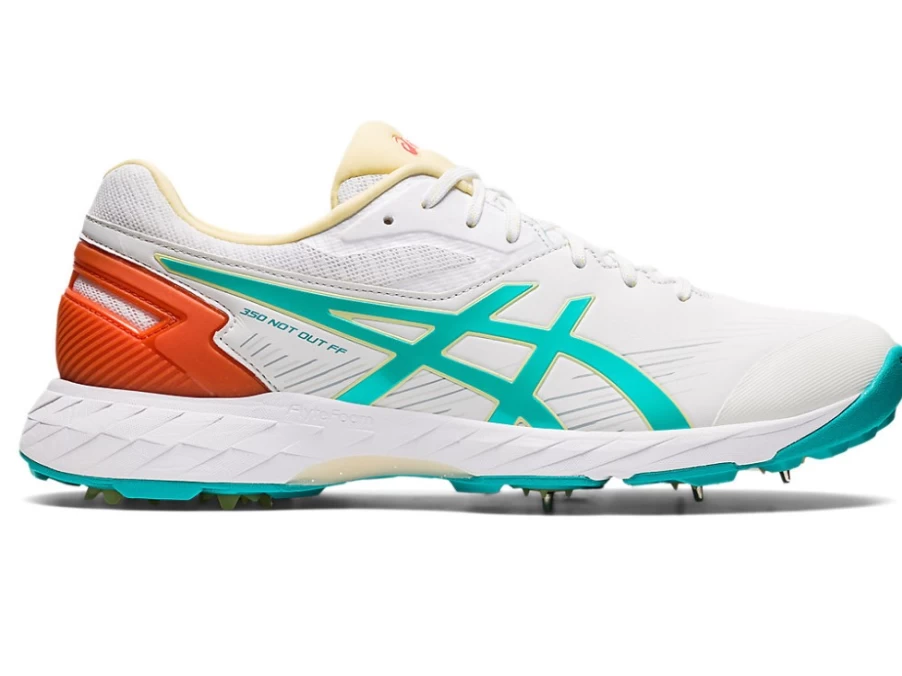 ASICS Women's White/Sea Glass 350 Not Out FF Cricket Shoes