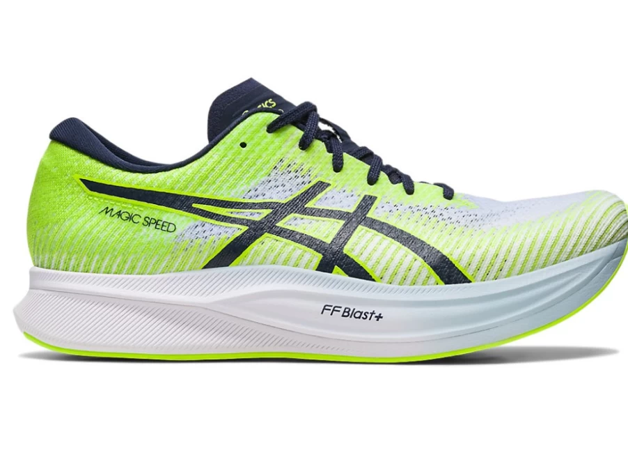 ASICS Men's Magic Speed 2 Running Shoes - Hazard Green/Midnight - Lightweight Performance Racing Sneakers