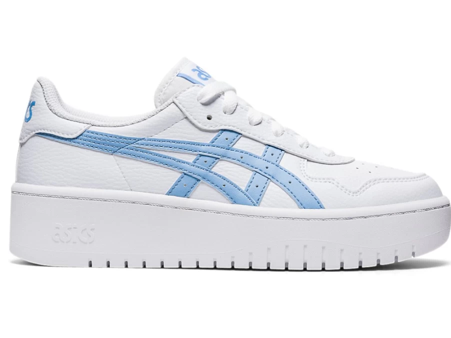 ASICS Women's Japan S Platform Sneakers in White/Blue Bliss - Lightweight Running Shoes