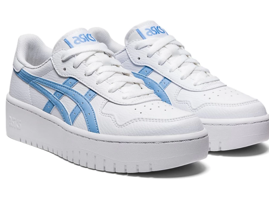 ASICS Women's Japan S Platform Sneakers in White/Blue Bliss - Lightweight Running Shoes
