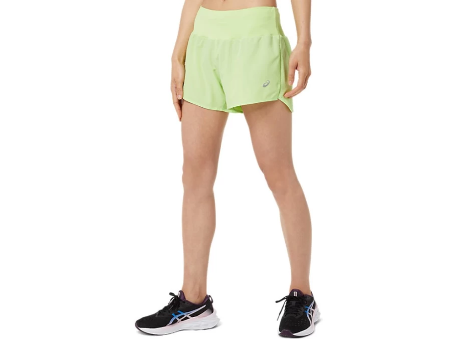 ASICS Women's Road 3.5 Inch Short in Lime Green - Lightweight Running Shorts for Women