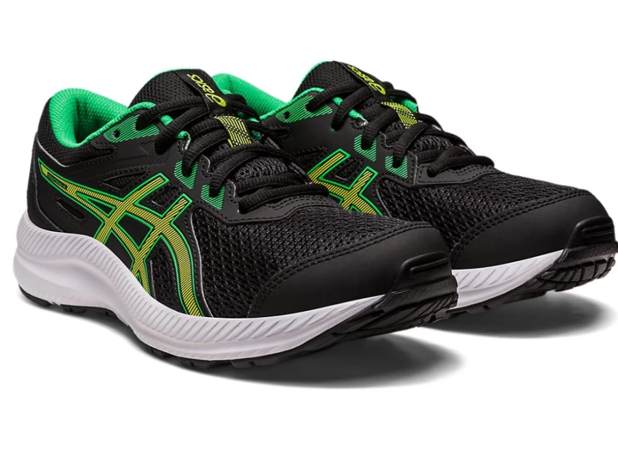 ASICS Kids Contend 8 GS Running Shoes - Black/Lime Zest