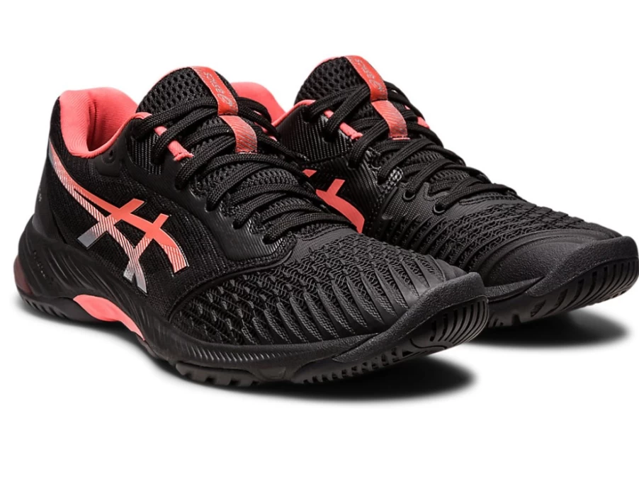 ASICS Women's Netburner Ballistic FF 3 Volleyball Shoes in Black/Papaya