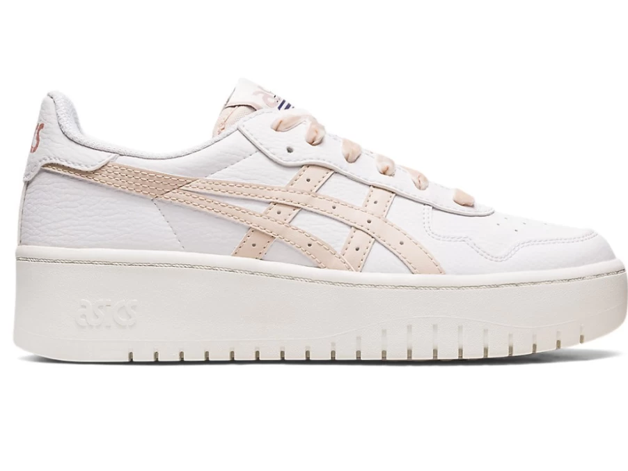 ASICS Women's S Platform Sneakers in White/Mineral Beige - Japan Inspired Design