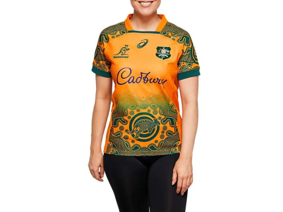 ASICS Womens Wallabies Gold Alternate Replica Jersey - Official Rugby Fan Apparel