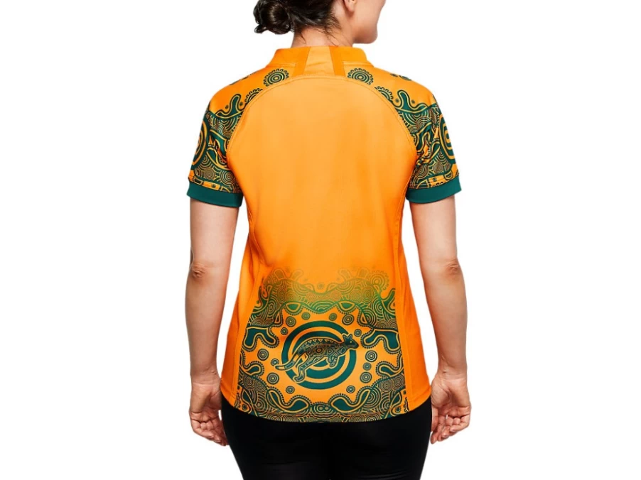 ASICS Womens Wallabies Gold Alternate Replica Jersey - Official Rugby Fan Apparel