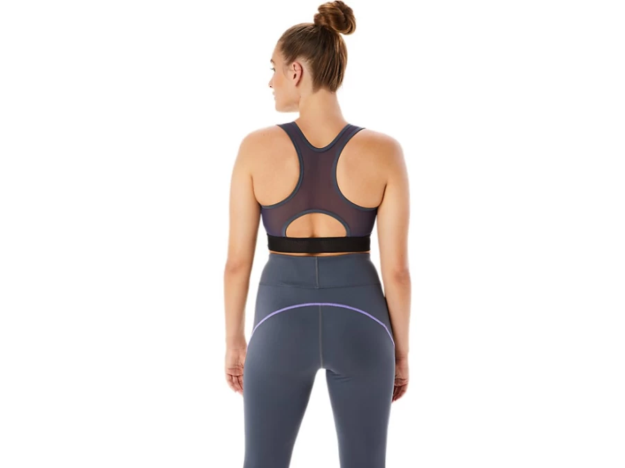 ASICS Women's Carrier Grey Mesh Panel Training Bra for Sports & Active Wear