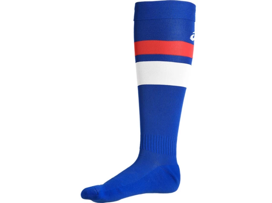 ASICS Mens Western Bulldogs Electric Blue Replica Home Socks