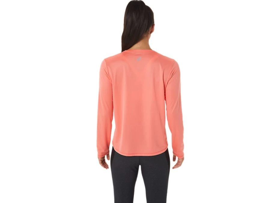 ASICS Women's Fujitrail Logo Long Sleeve Top in Papaya - Running & Trail Shirt