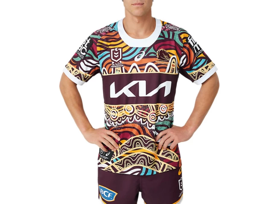 ASICS Men's Brisbane Broncos Indigenous Jersey - Deep Mars