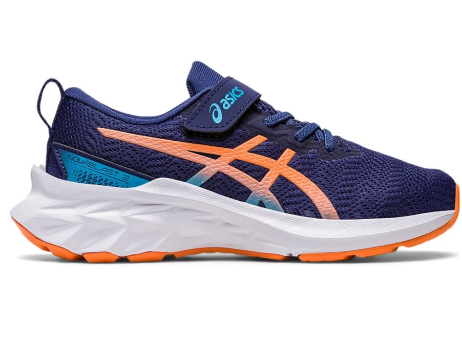 ASICS Kids Novablast 2 PS Running Shoes - Indigo Blue/Sun Peach