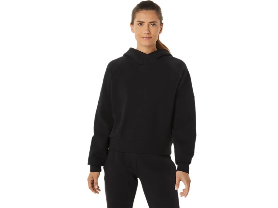 ASICS Women's Performance Black Tech Knit Pullover Hoodie