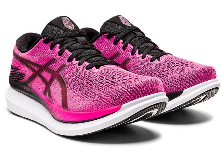 ASICS Women's Glideride 3 Running Shoes - Pink Glo/Black - Lightweight Cushioned Road Trainers