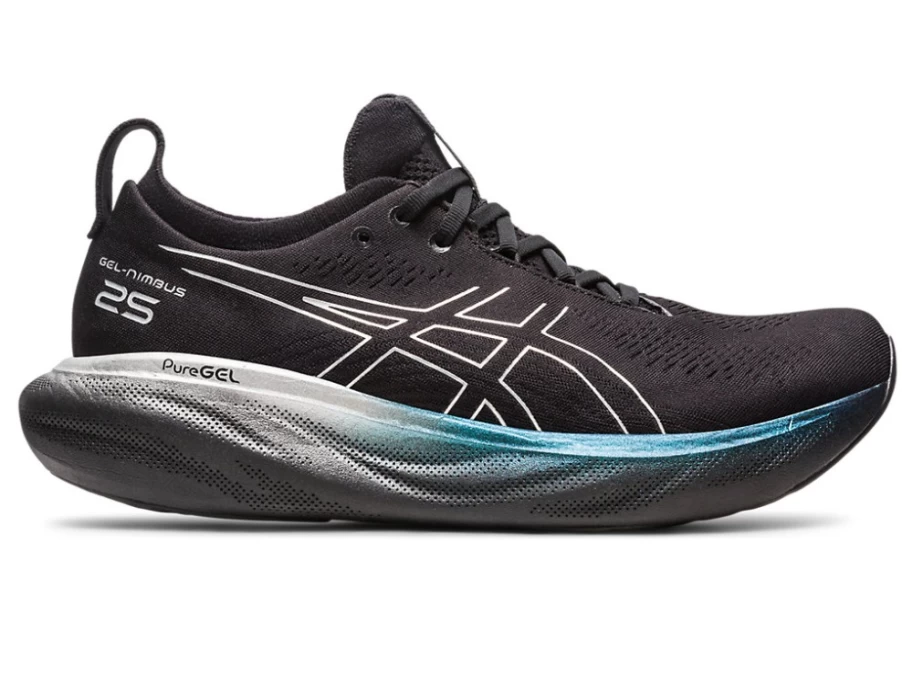 ASICS Men's Gel-Nimbus 25 Platinum Running Shoes - Black/Pure Silver