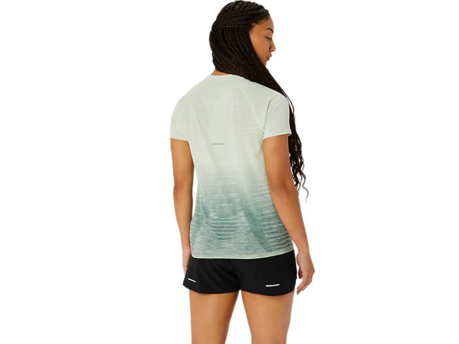 ASICS Women's Whisper Green & Slate Grey Seamless Short Sleeve Top
