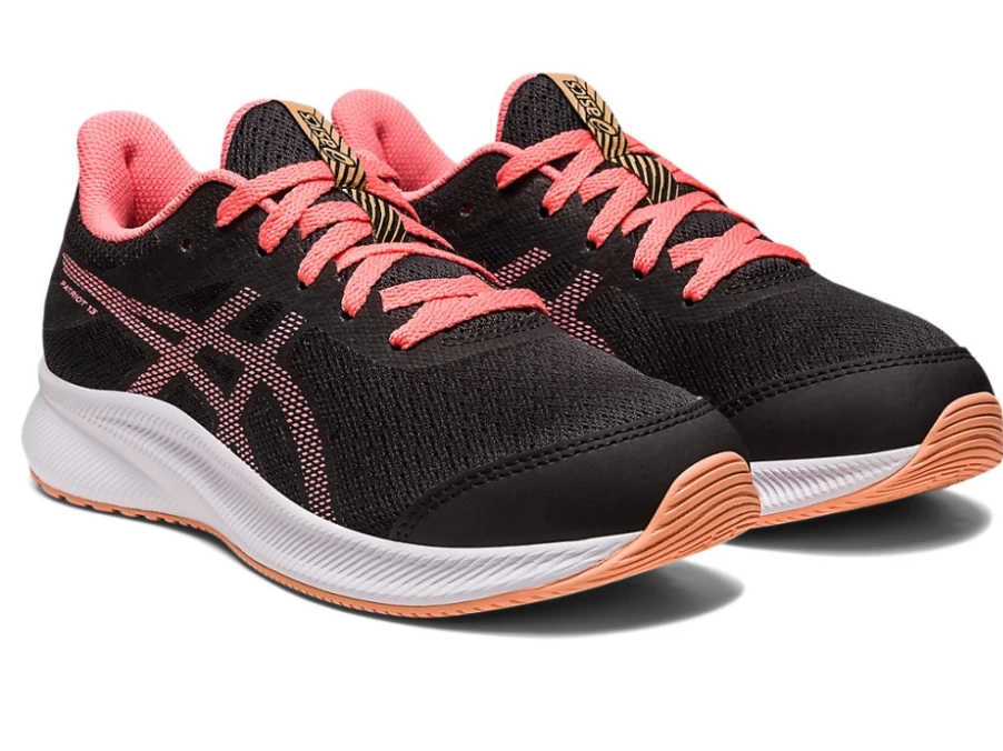 ASICS Kids Patriot 13 GS Sneakers in Black/Papaya - Lightweight Running Shoes for Children
