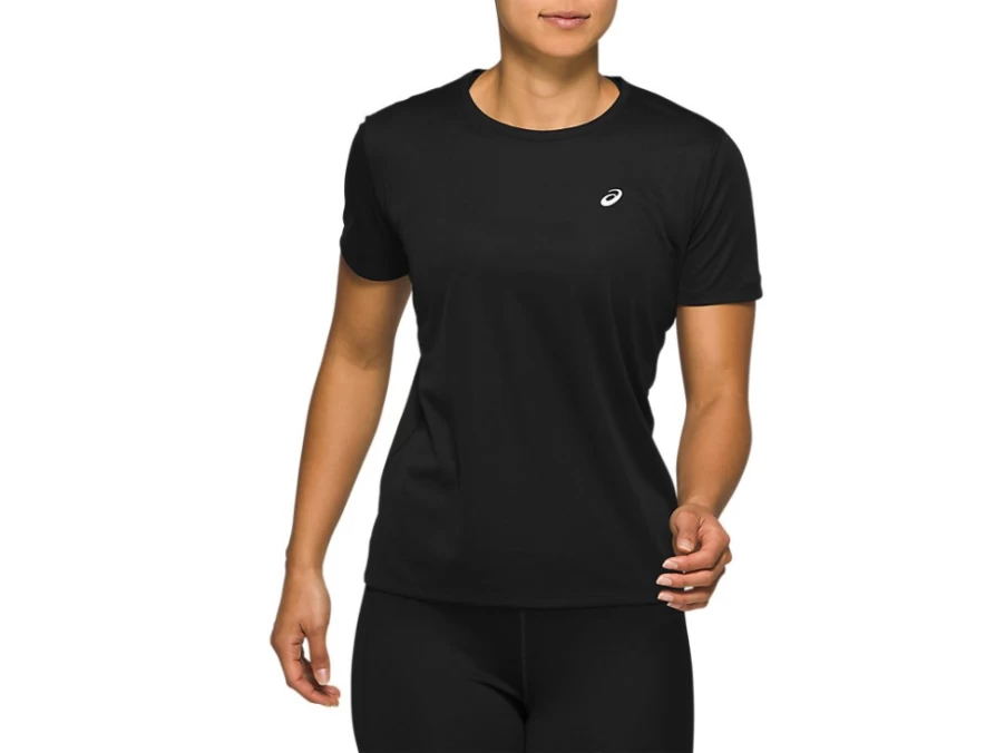 ASICS Women's Performance Black Katakana Print Short Sleeve T-Shirt