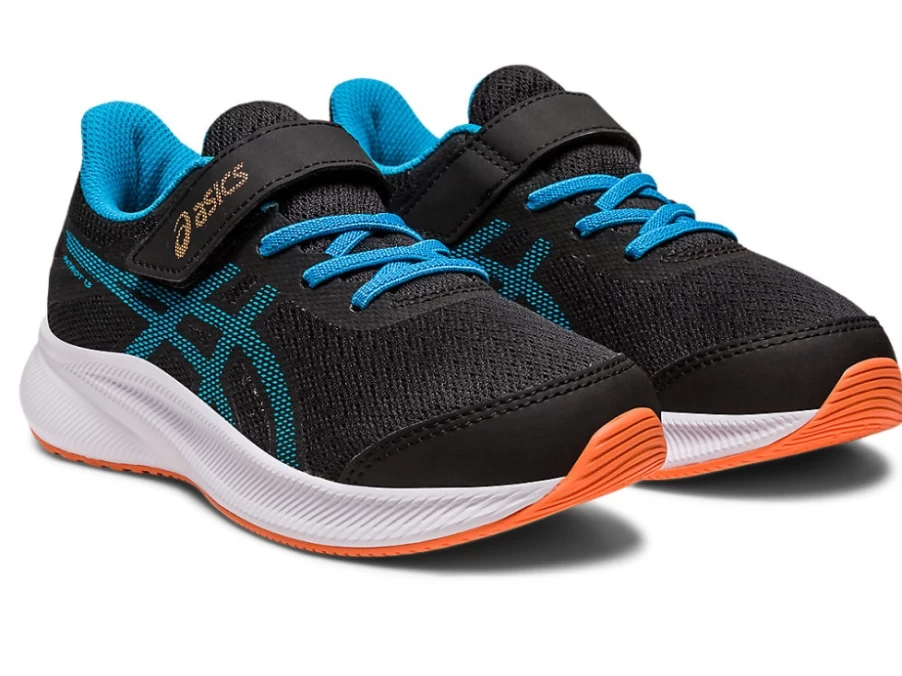 ASICS Kids Patriot 13 PS Running Shoes - Black/Island Blue