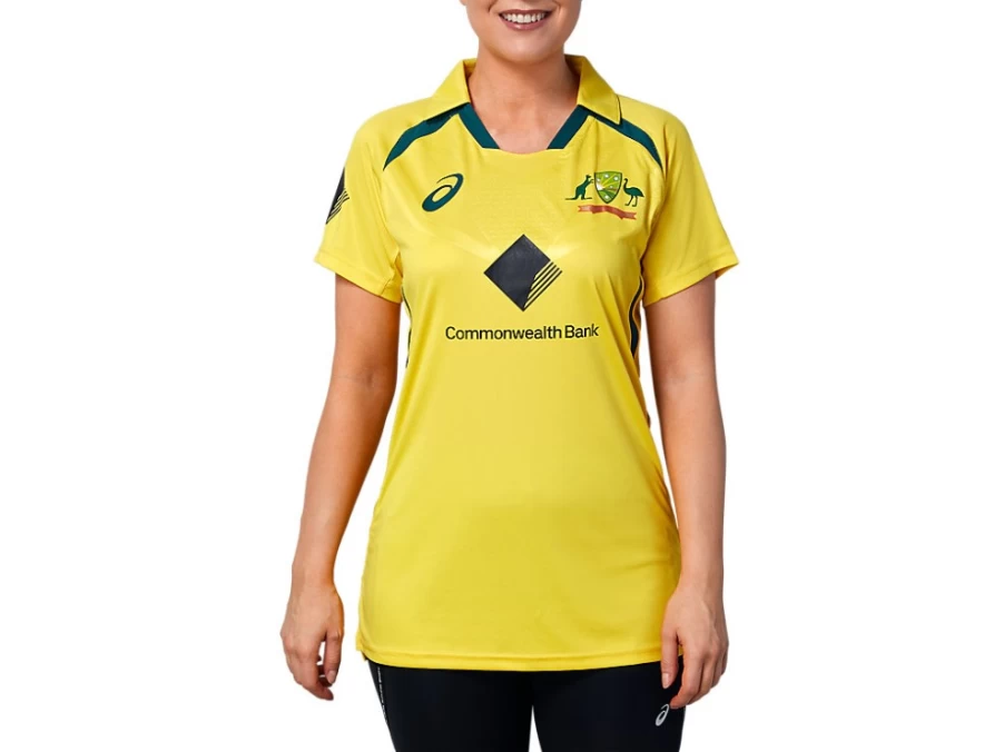 ASICS Women's Safety Yellow Cricket Australia Replica ODI Shirt