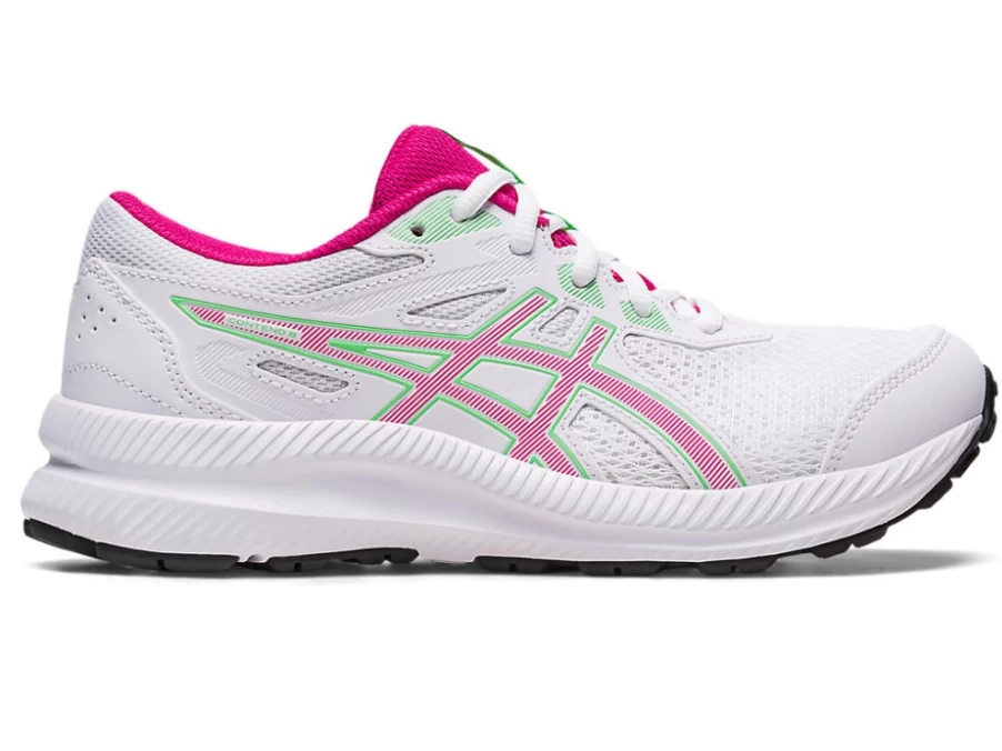 ASICS Kids Contend 8 GS Running Shoes - White/Pink Rave