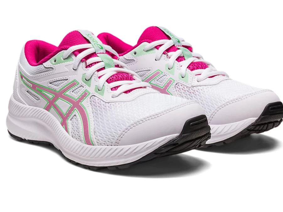 ASICS Kids Contend 8 GS Running Shoes - White/Pink Rave
