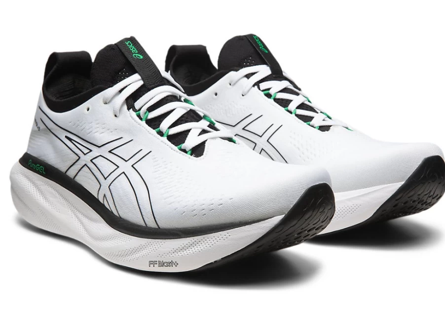 ASICS Gel-Nimbus 25 Men's Running Shoes - White/Black - Cushioned Comfort for Long-Distance