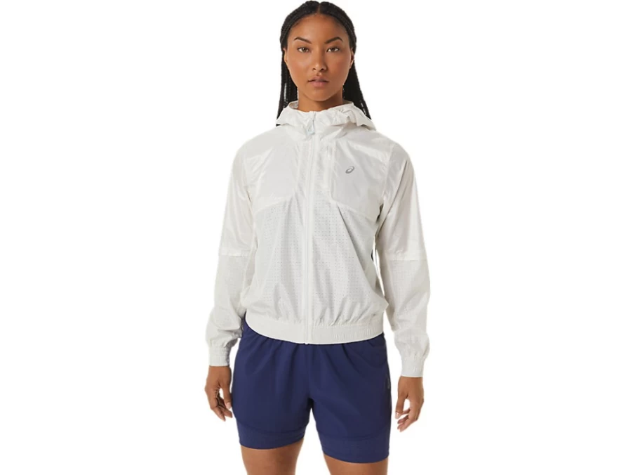 ASICS Women's Cream Nagino Run Jacket - Lightweight Running Jacket for Women