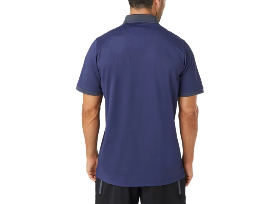 ASICS Men's Performance Polo Shirt - Indigo Blue, Moisture-Wicking Golf & Active Tennis Top
