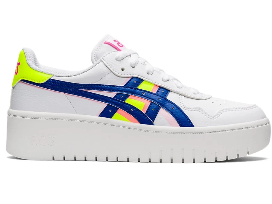 ASICS Women's White/Asics Blue S Platform Detail Manipulation Sneakers