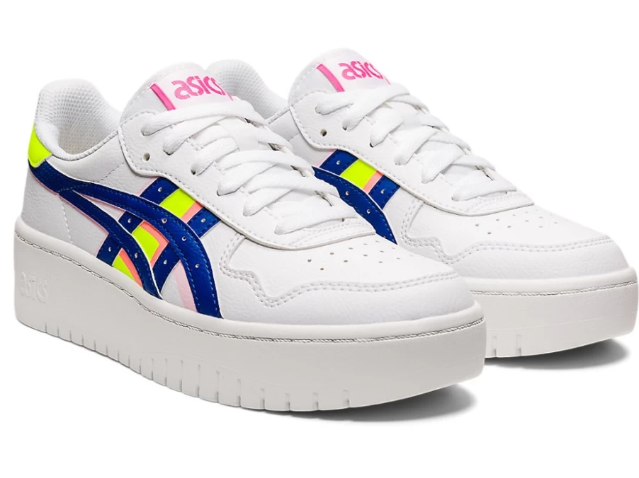 ASICS Women's White/Asics Blue S Platform Detail Manipulation Sneakers