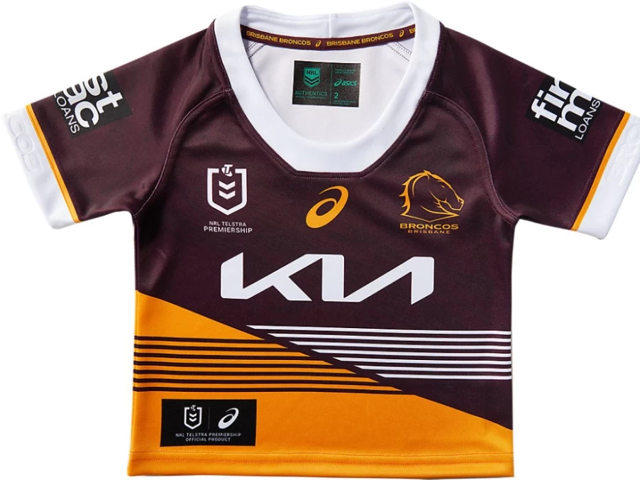 ASICS Brisbane Broncos Replica Home Jersey for Kids - Deep Mars Color