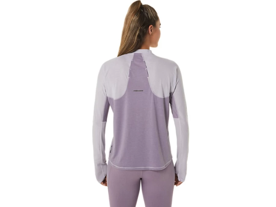 ASICS Women's Metarun 1/2 Zip Long Sleeve Top in Dusk Violet & Violet Quartz