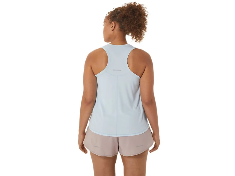 ASICS Womens Sky/Cream Race Tank Top for Running & Athletic Performance