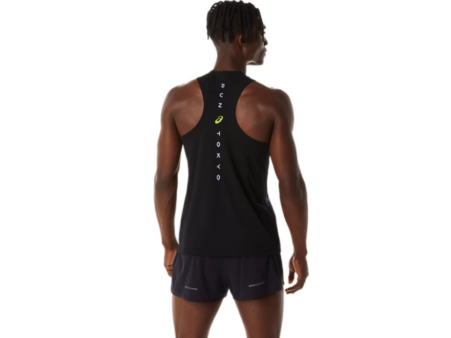 ASICS Men's Marathon Singlet - Lime Zest/Safety Yellow/Amethyst Running Shirt