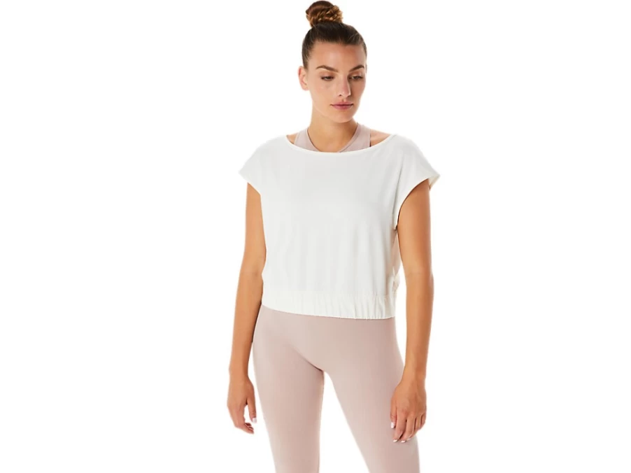 ASICS Women's Cream Nagino Flex Short Sleeve Top