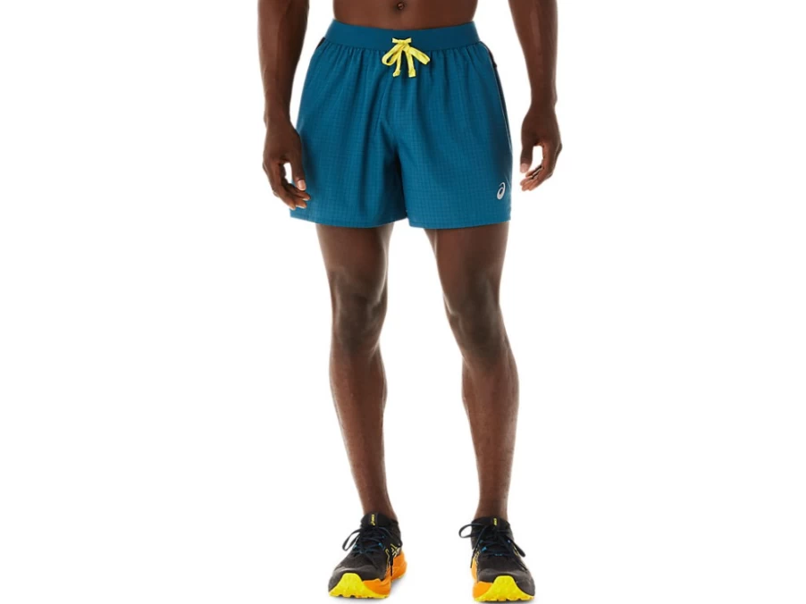 ASICS Fujitrail Logo Short Sleeve T-Shirt for Men - Ink Teal/Golden Yellow Running Top